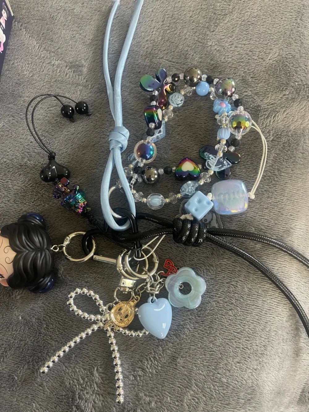 Garden of Eden Dodo Nami Sugar Custom Blue Keychain Purse Charm new upcycled